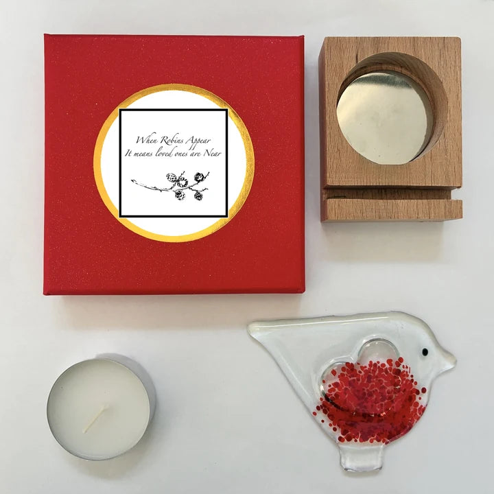 Little Robin tea light gift box